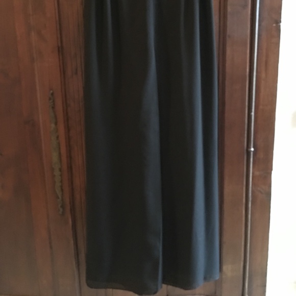 Elastic waist black chiffon pilazzo pants. - Picture 1 of 2